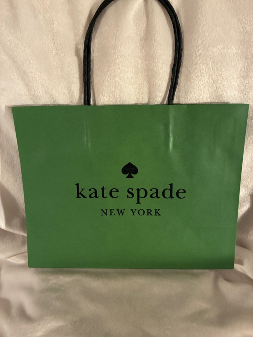 kate spade Green Bag with Black Logo and Handles. 10x8